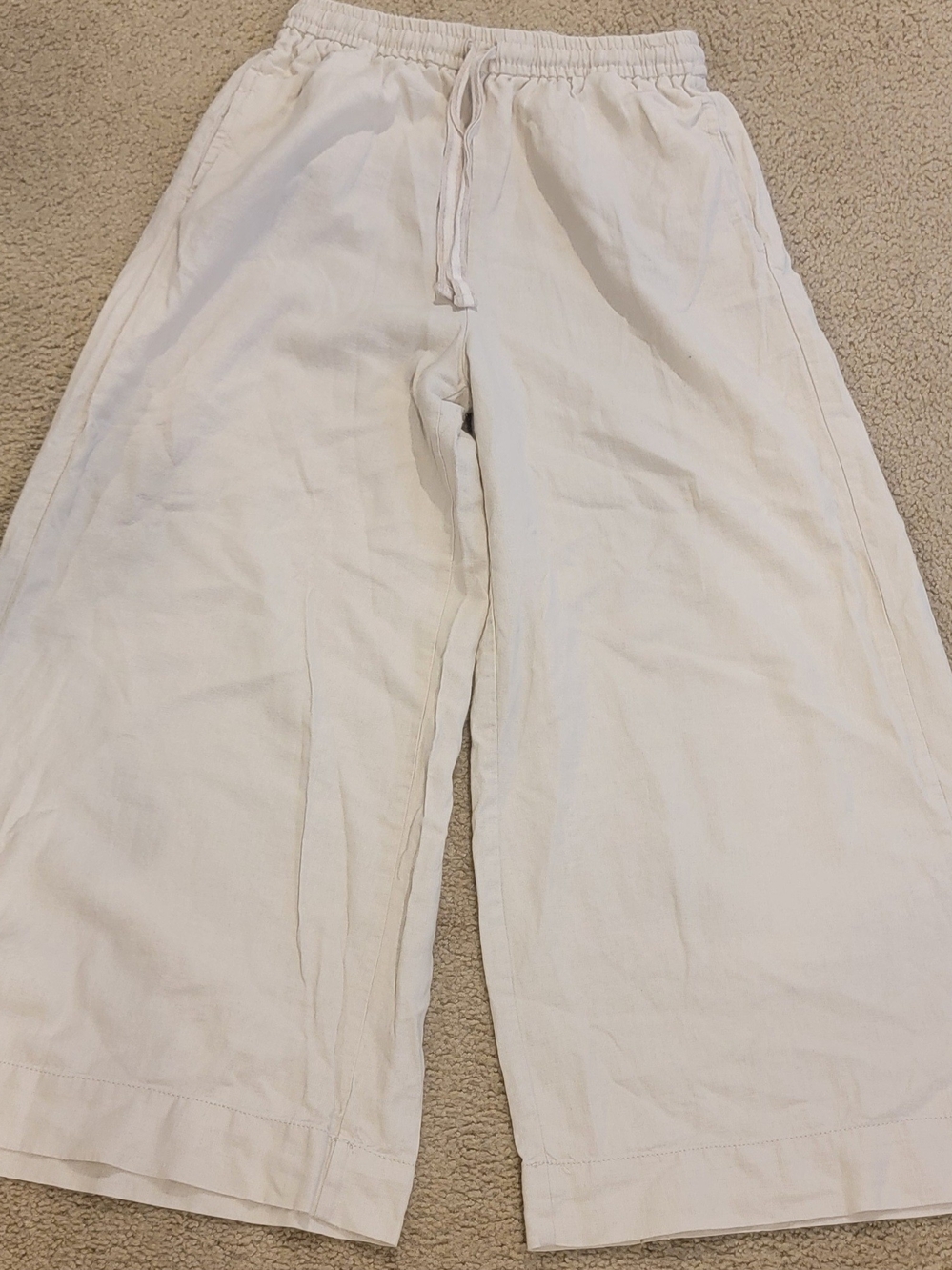 Max Studio London Cream Wide Leg Trousers Size S